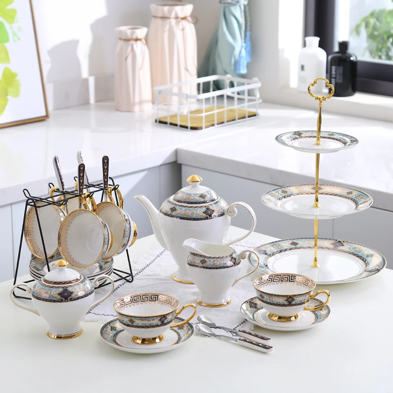 Европейский костяной фарфор набор кофейных чашек с блюдцем королевская