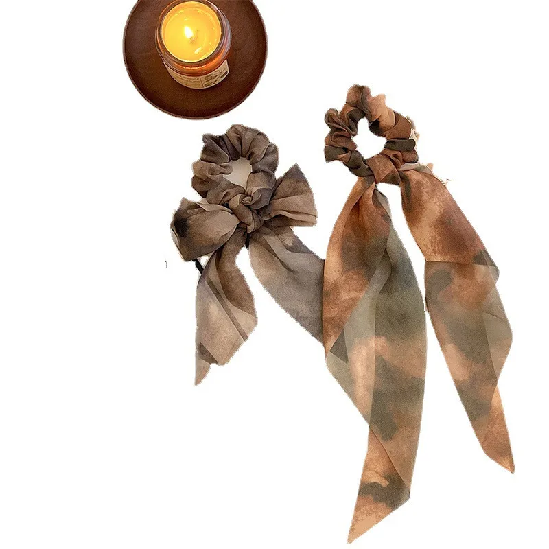

Fashion Chiffon Bowknot Elastic Headband Women Hair Ties Girls Scrunchies Ponytail Holder for Lady Hair Bands Hair Accessories