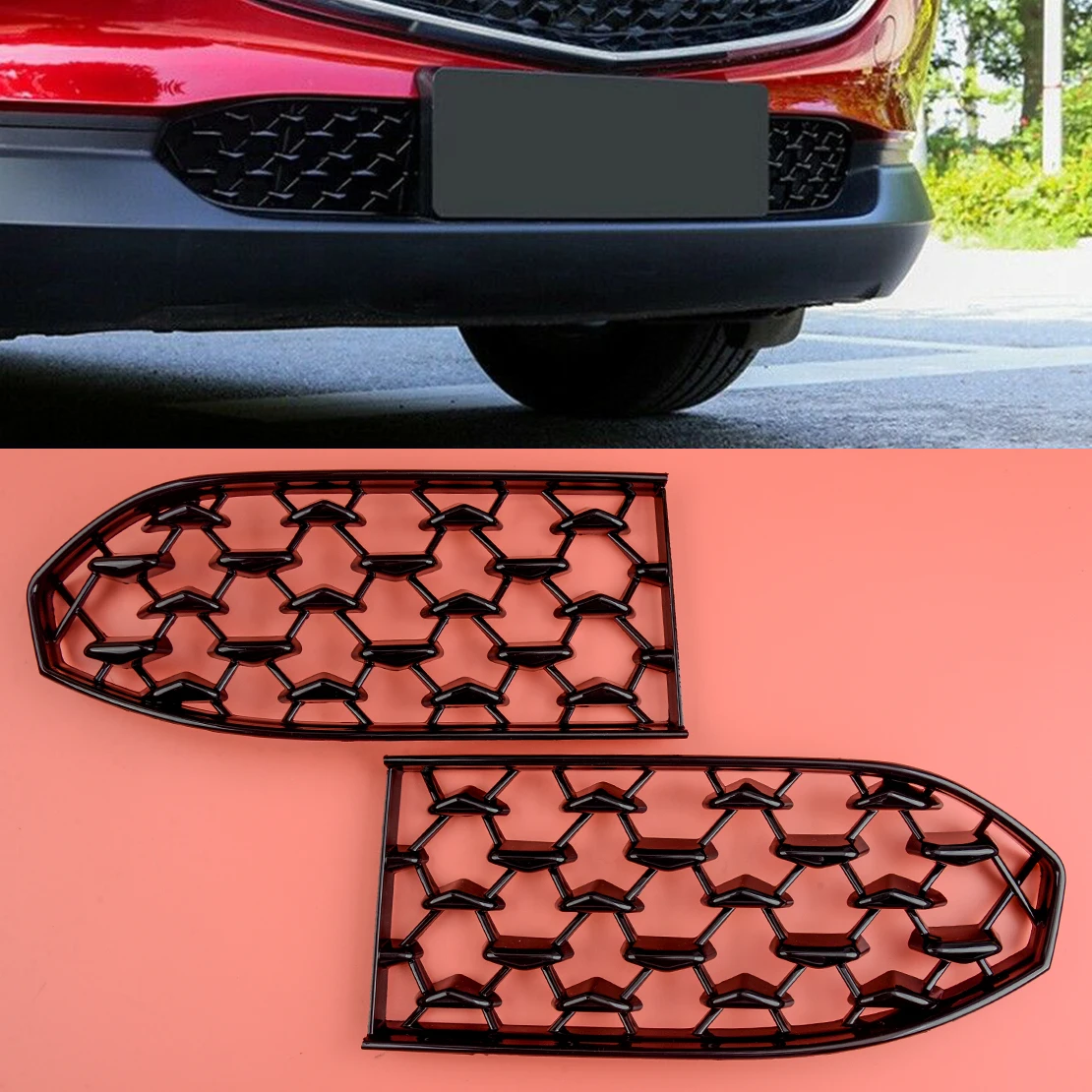 

2 шт./компл. Автомобильная Черная передняя нижняя сетка бампера гриль решетка литье крышка подходит для Mazda CX-30 2020 2021