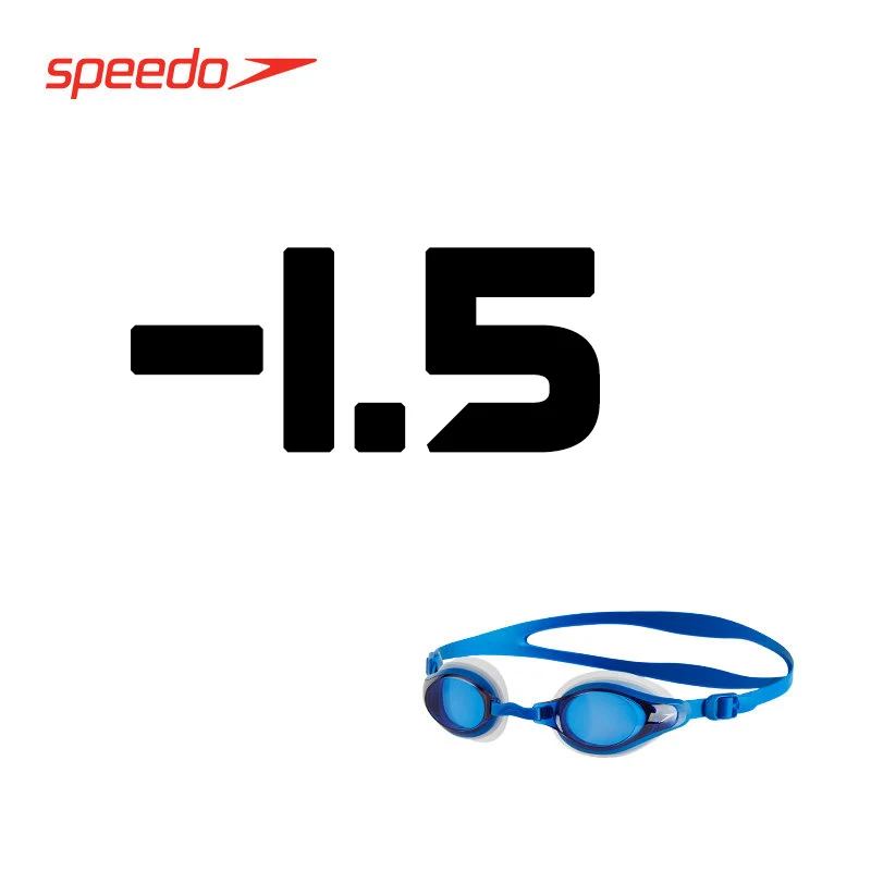 Очки для плавания Speedo, близорукость, очки для плавания, оптические очки, пульс, водонепроницаемые очки для плавания для мужчин и женщин, 150~ 800 градусов - Цвет: Blue -1.5 Degree