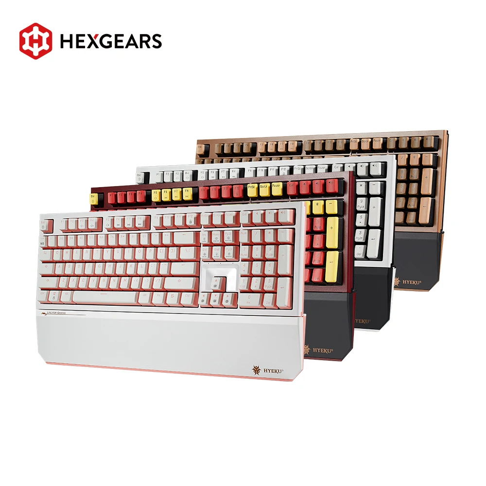 hexgears x5 new kailh box switch mechanical keyboard gaming pbt keycaps keyboard with hand rest 104 key usb2 4g wireless for pc free global shipping