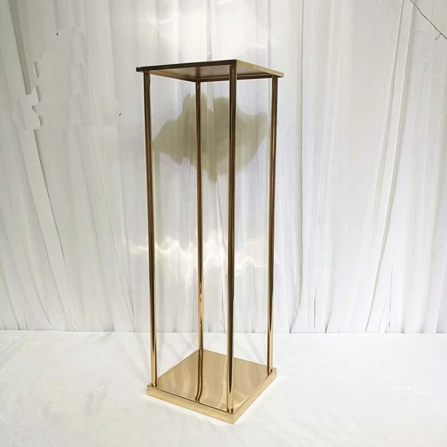 

12pcs)GOld mental wedding hook Metal road lead flower stand for wedding stage yudao1736