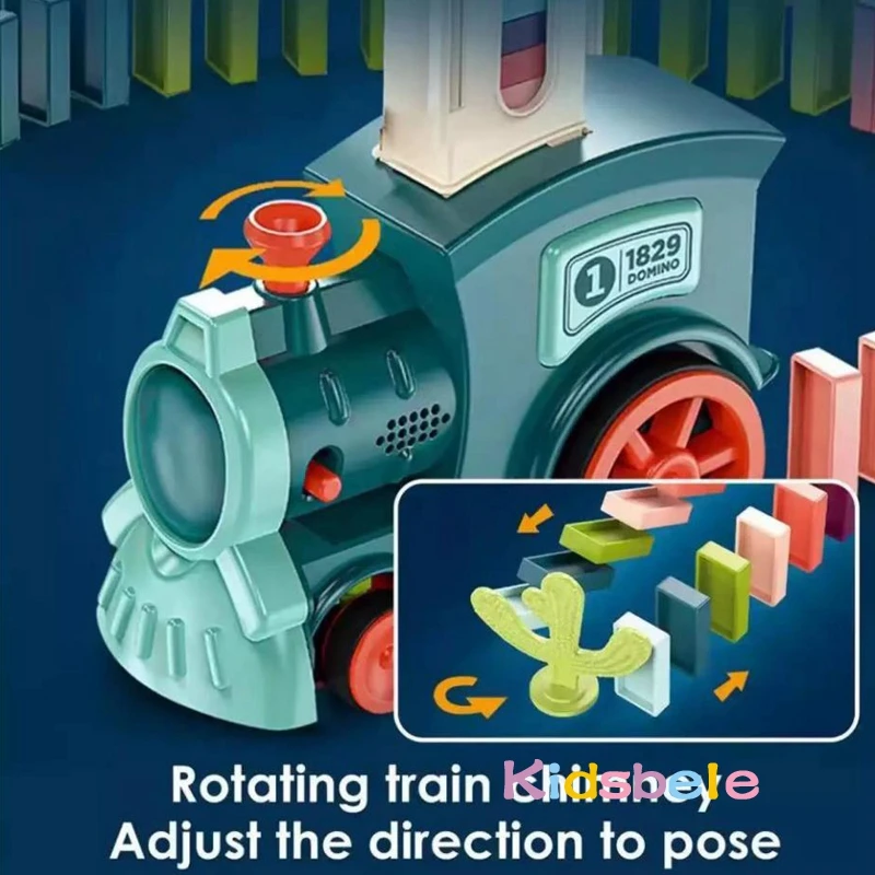 Kids Electric Domino Train Car Set Sound &amp Light Automatic Laying Dominoes Brick Blocks Game Educational Christmas Gift Toy | Игрушки и