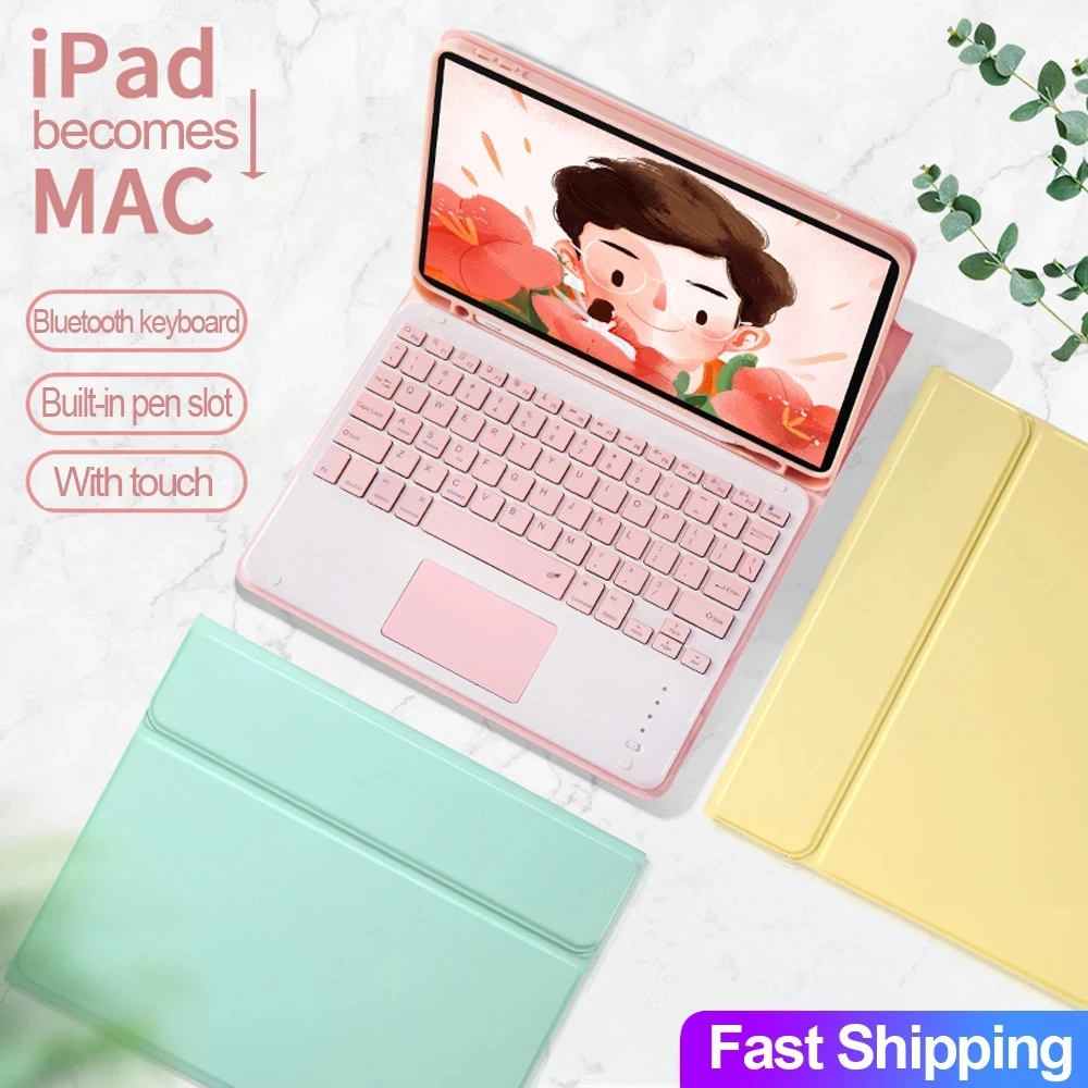 

Чехол для iPad Pro 11, чехол 2020 для iPad Pro 12,9 2020 2018 Air 4 10,9, Тонкий Магнитный чехол с тачпадом и Bluetooth, чехол для клавиатуры и мыши