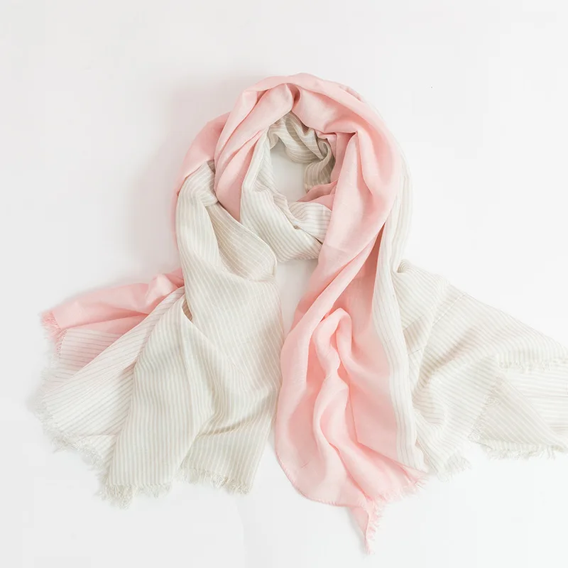 

100*200CM New Spring/Autumn Literature and Art Striped Cotton and Linen Scarf Female Mori Girl Style Sunscreen Linen Scarf Shawl