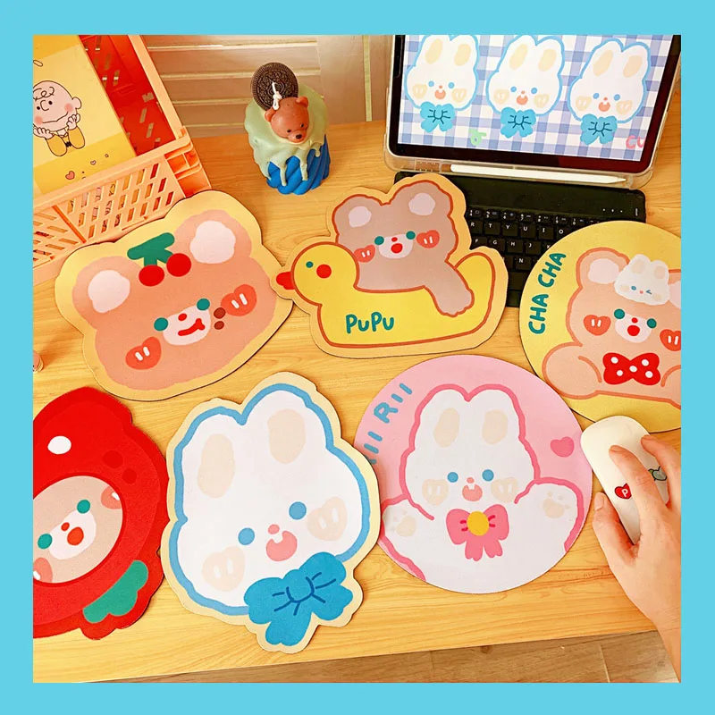 

Lovely kawaii Cute Bear Mouse Pad Desk Big Mat Pads Waterproof Cup Mat Office Home Decoration Gifts Antislip for Girls Boys Room