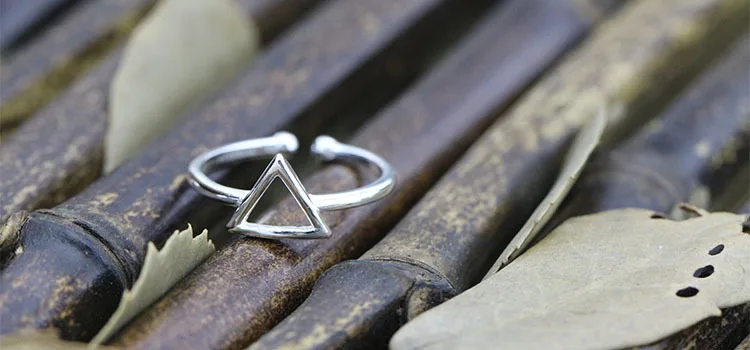 Женское винтажное треугольное Кольцо Boho серебряное кольцо на палец подарки день
