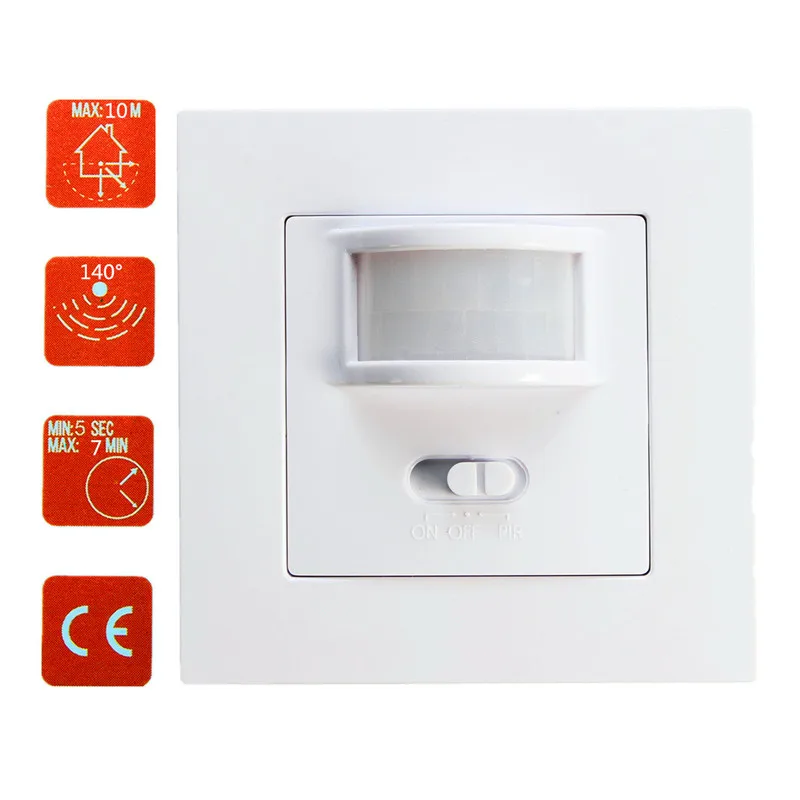 Инфракрасный PIR датчик движения переключатель детектор светильник Встроенный