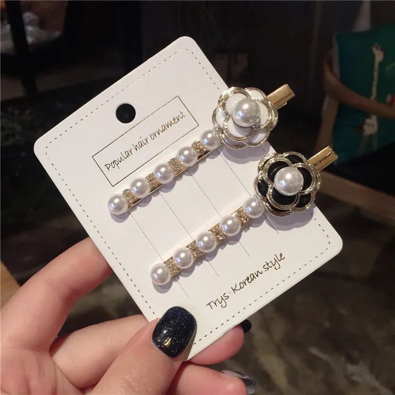 Корейские Кристальные шпильки с жемчугом блестящие аксессуары для волос заколки