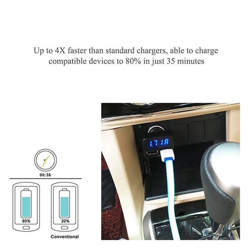 Автомобильное зарядное устройство с светодиодный USB портами 5 В/2 4 А|Зарядные