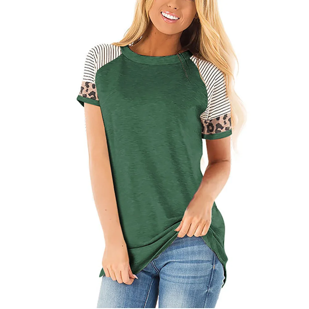 

New women's round neck short sleeve T-shirt in spring and summer