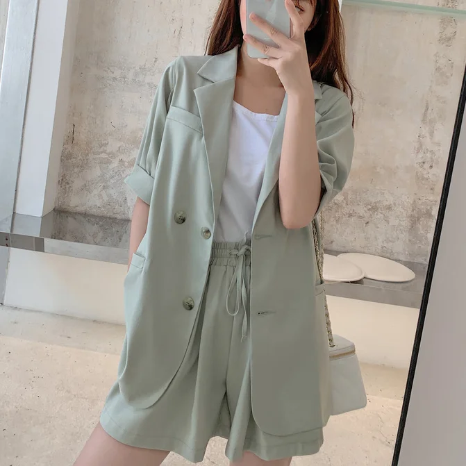 Женский комплект с шортами маленький костюм для женщин лето 2021 корейская мода