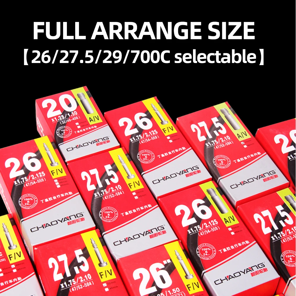 1PCS CHAOYANG MTB Bicycle Tube 26 27.5 29 inch 1.25/1.75-1.5/2.125 FV AF 33mm 48mm Mountain Bike Inner Tire Repair tools - купить по