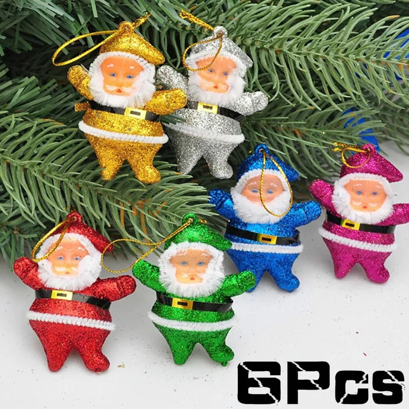 

6Pcs Cute Santa Claus Christmas Hanging Ornaments DIY Xmas Pendants Christmas Tree New Year Holiday Decor