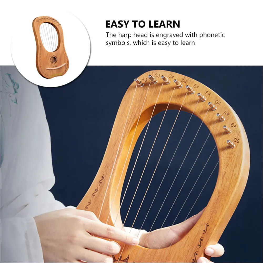 

1 Set Practical Lyre Musical Instrument with Tuning Wrench Picks Spare String