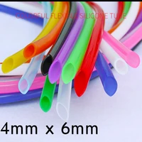 colorful flexible silicone tube id 4mm x 6mm od food grade non toxic drink water rubber hose milk beer soft pipe connector