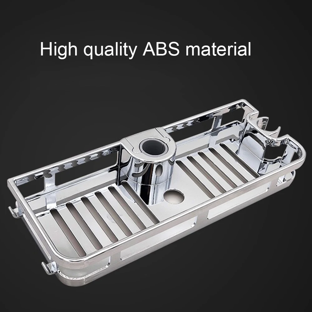 Bathroom Tray Stand Storage Rack Anti Bacteria Organizer Rectangle Lifting Rod No Drilling Shower Shelf Removable | Дом и сад