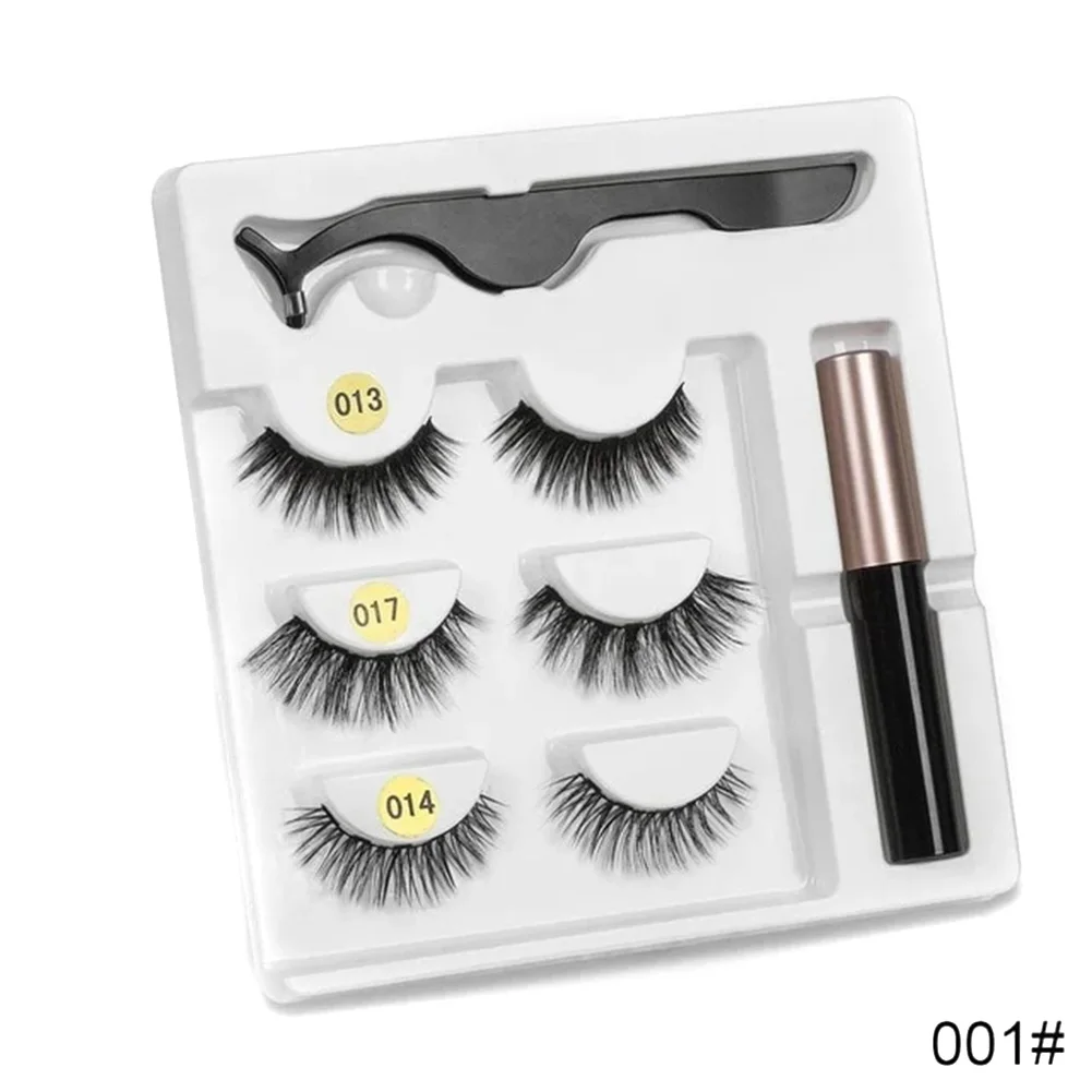 

Magnetic Eyeliner and Lashes Kit No Glue Reusable Magnetic False Eye Lash Waterproof Liquid Eye Liner with Tweezers @ME8