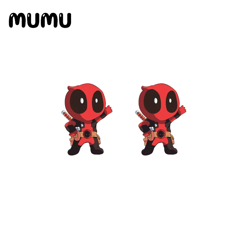 2021 нового фильма Дэдпул Рубашки серьги-гвоздики в форме супергероя эпоксидные