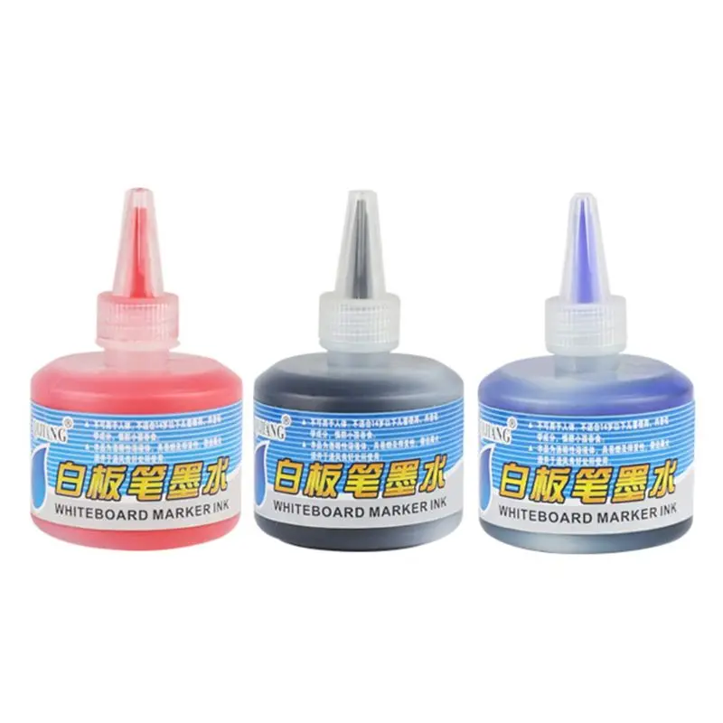 

B2RC 1 Bottle 50ml Refill Ink for Refilling Inks Whiteboard Marker Pen Black Red Blue 3 Colors School Office Supplies
