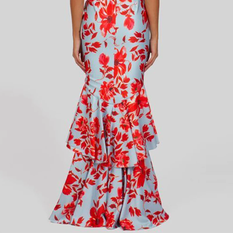 

Sexy Fashion Deep V Casual Print Dress Elegant Women Maxi Dresses Party Dress Women 2019 Summer NEW