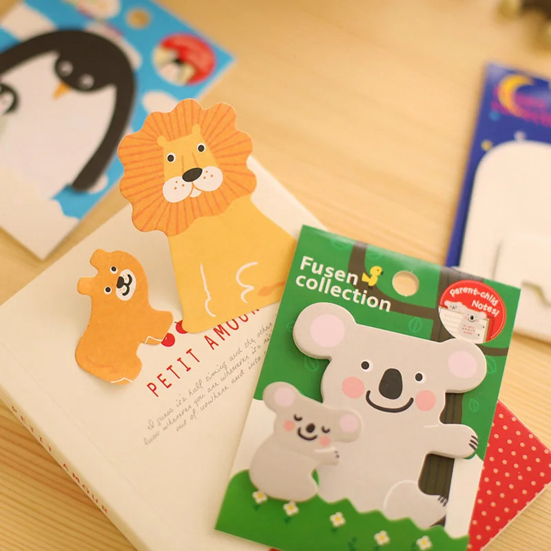 

Cute Animal Kawaii Stickers Funny Parents and Children Memo Sticky Notes Portable Notes