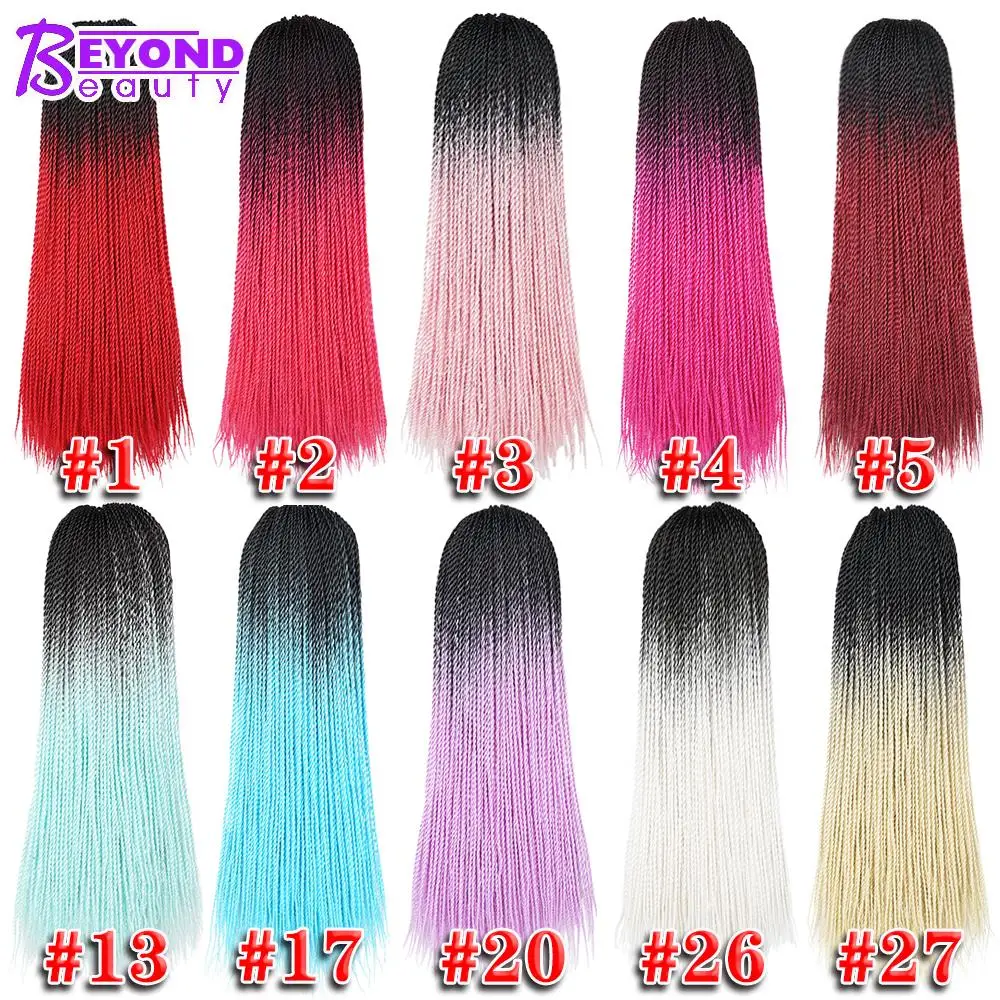 26 Color Ombre Senegalese Twist Crochet Hair Extension 24 Inch Braids Synthetic Braiding For African Woman Bulk |