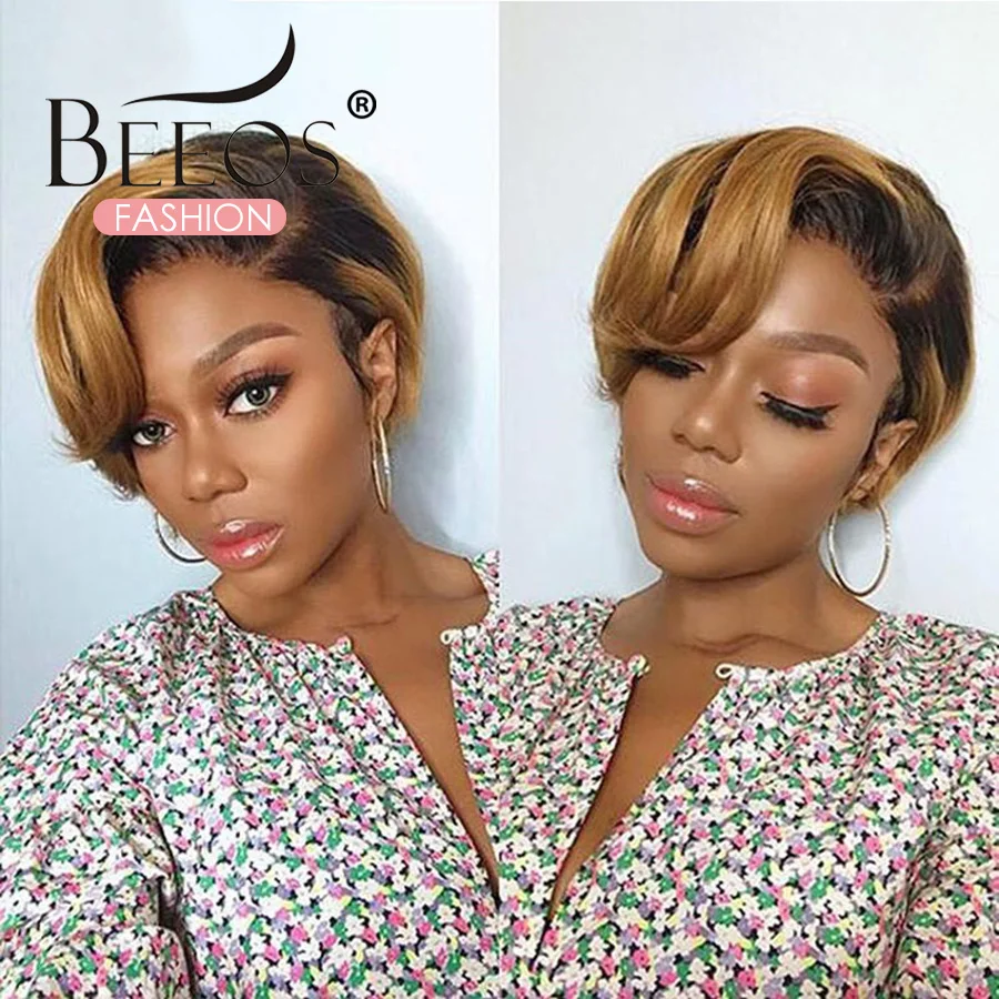 

Парик Пикси из натуральных волос, короткие парики боб 4*4, парик с сетчатой основой, предварительно выщипанные, для чернокожих женщин, плотно...