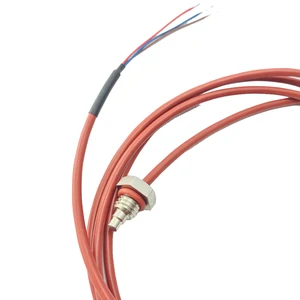 3 Wires PT100 Temperature Sensor with Silicone Gel Coated 1.5Meters Probe M8*1.25 Thread  -50-180 centigrade RTDs