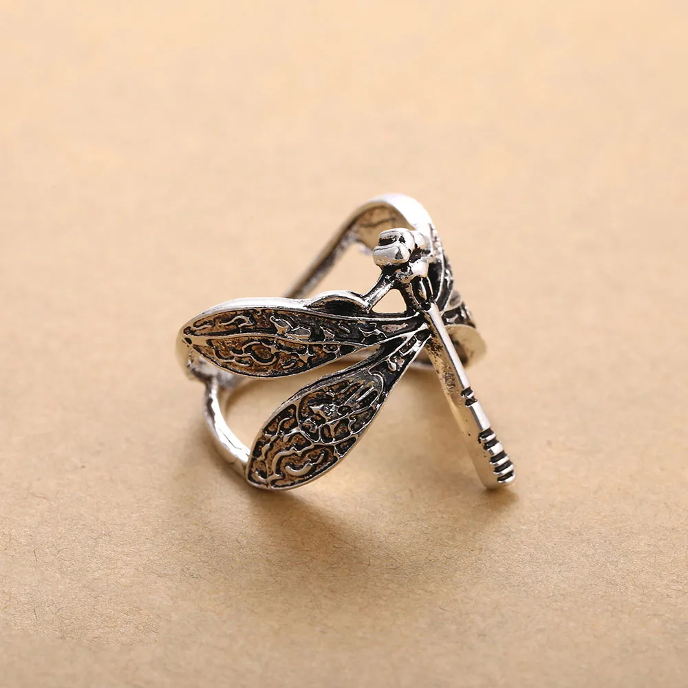 

New Fashion Trendy Creative Dragonfly Shape Copper Ring For Fine Birthday Party Celebration Gift Women Jewelry Set Anillos