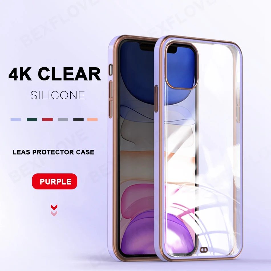 Чехол для iPhone 11 Pro XS Max 12 XR X 7 8 Plus SE 2020 2 силиконовый прозрачный квадратный чехол |
