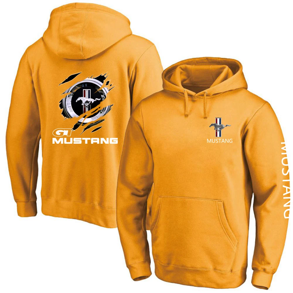 

New Autumn Creative Design Mustang Mens Comfortable Quality Streetwear Male Leisure Pullovers Hoodies Sweatshirts