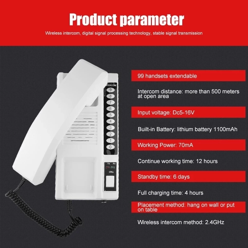 zsfutu 2 4ghz 433mhz wireless audio intercom system secure interphone handsets extendable for warehouse office maison home phone free global shipping