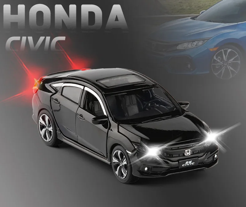1/32 2019 Новинка Honda Civic игрушечные машины сплав литья под давлением металлический