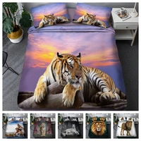 hot style bedding set 3d digital tiger and lion printing 23pcs duvet cover set single twin double full queen king bedroom decor