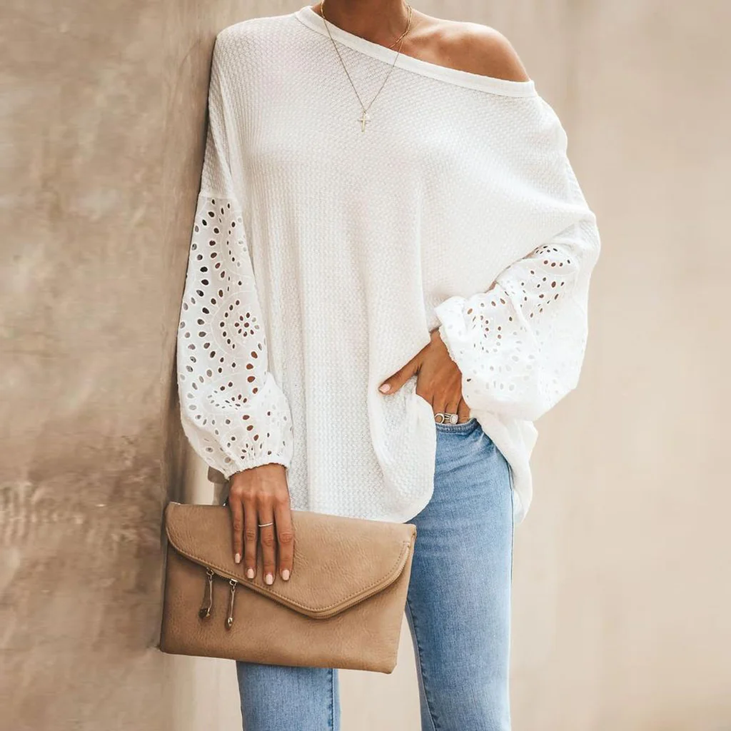 

New Women's Solid Color Pullover T-shirt in Autumn 2021