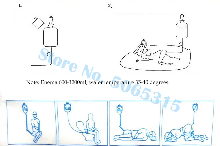 1200 мл комплект для клизмы медицинские бытовой сумка спа кишечника детоксикации