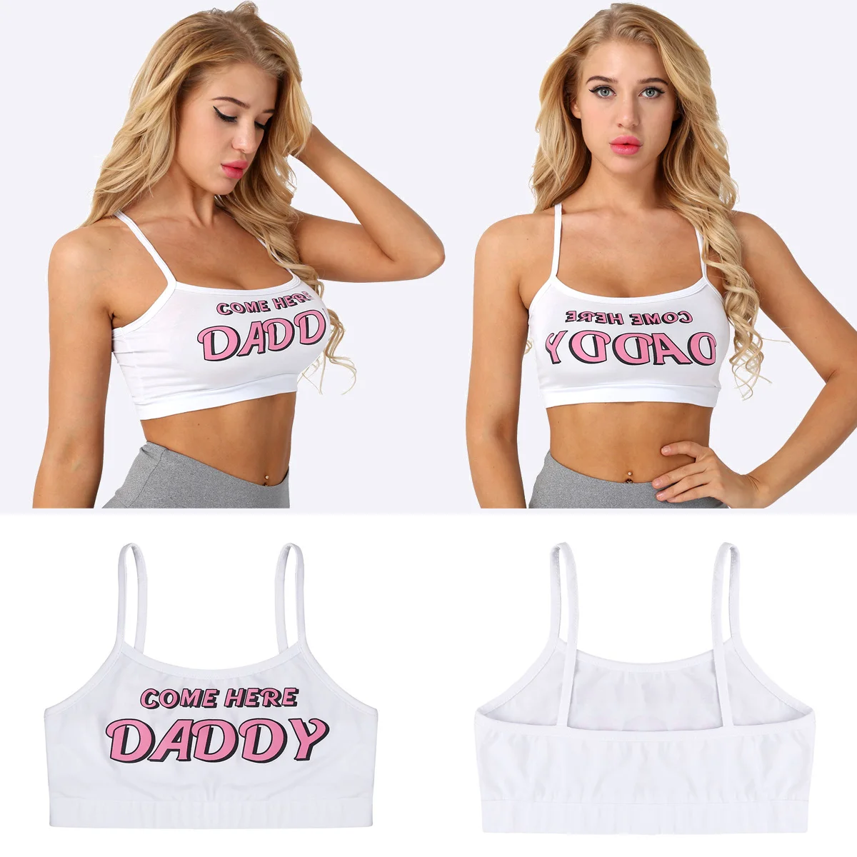 

Women Fashion Crop Tops Camisole Spaghetti Shoulder Straps Sleeveless Short Vest Crop Tank Top Female Casual Daily Streetwear