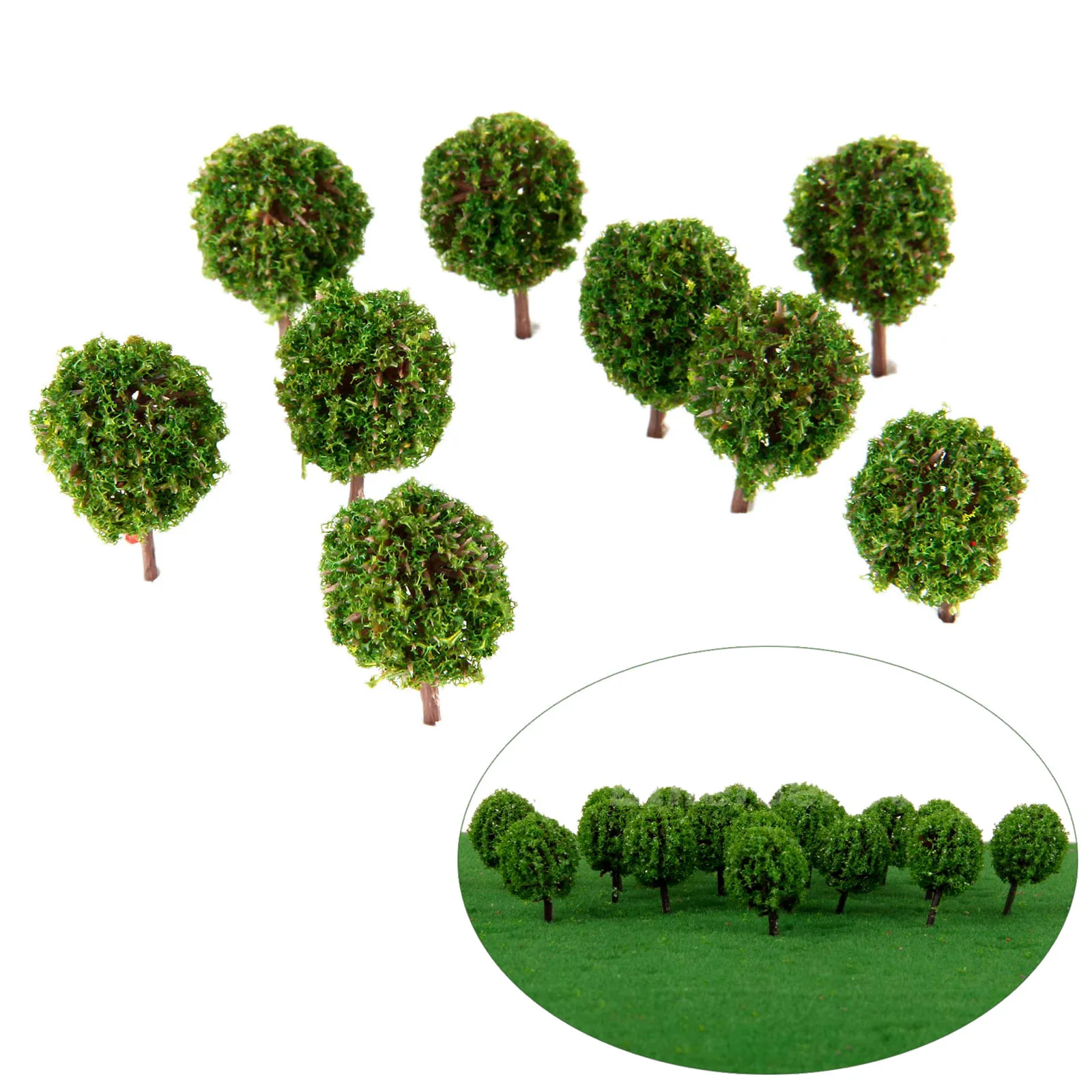 30 шт. пейзажей фигурной стрижки кустов модели деревьев и поезда военных учений