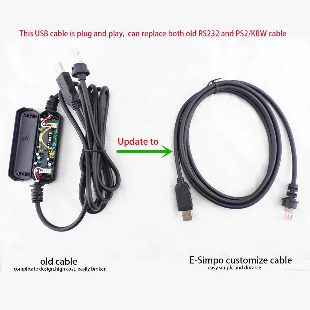 RS232 TO USB кабель 2mtr для сканер штрих кода Datalogic кгс VS2200 VS2300 замены старых