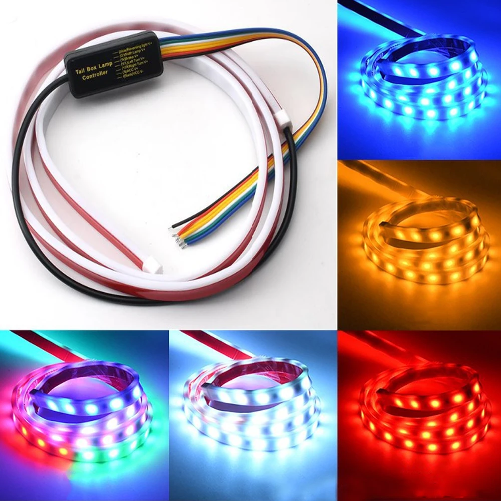 

120 см/47 дюймов Автомобильный Стайлинг, задняя часть багажника, Задний сигнал поворота, задний свет, автомобильный тормоз, гибкие задние ленты 12 В