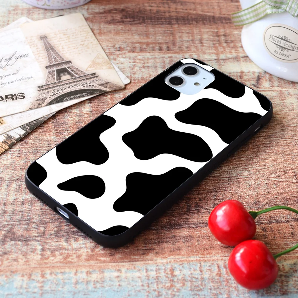 

For iPhone Cow Print Pattern soft TPU border Apple iPhone Case
