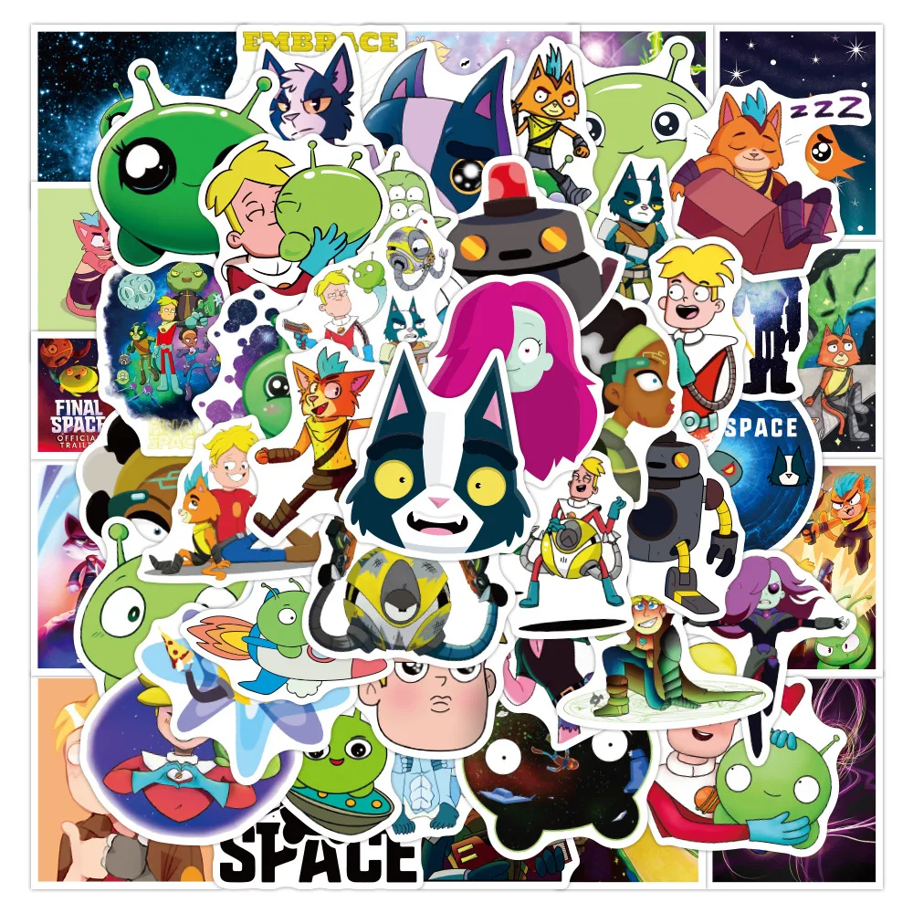 50 PCS Final-Space Adventure Anime Stickers DIY Scrapbooking Phone Luggage Suitcase Bike Guitar Sticker Decal Toys For Kid