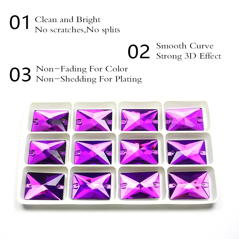Прямоугольные алмазы для шитья K5 стеклянные камни Блестящие кристаллы сделай
