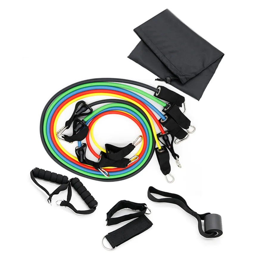 Natural Latex 11-Piece Limit Resistance Band Set Home Gym Fitness Equipment Pilates Elastic Stretching | Спорт и развлечения