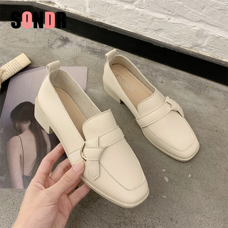 2020 Туфли оксфорды из искусственной кожи женские лоферы на низком каблуке женская