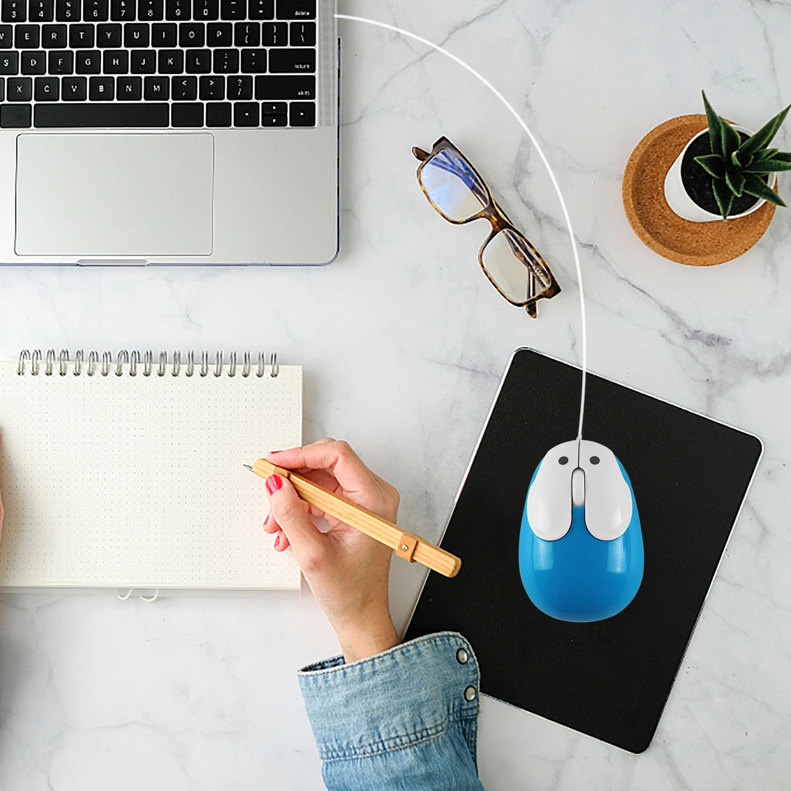 USB Проводная игровая мышь 1600dpi оптическая эргономичная мини Mause 3D с голубым