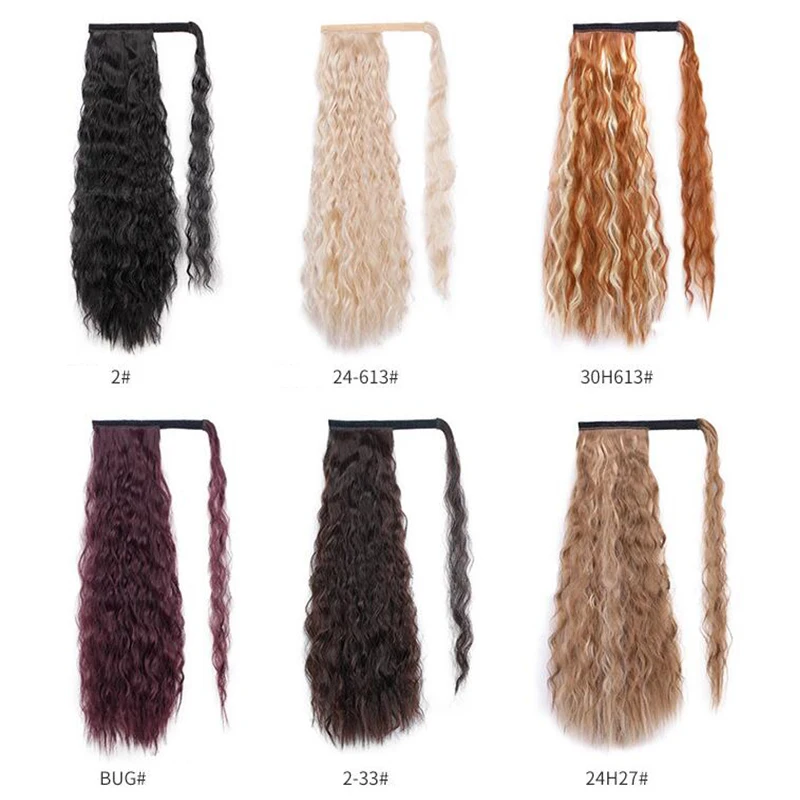 

Alileader Long Afro Kinky Curly Ponytail Hair Synthetic Drawstring Ponytail Extension For Women Wave Curly Clip In Ponytail