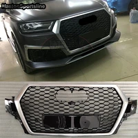for rsq7 style racing grills auto front honeycomb bumper mesh engine guard for audi q7 sq7 2016 2018 car accessories
