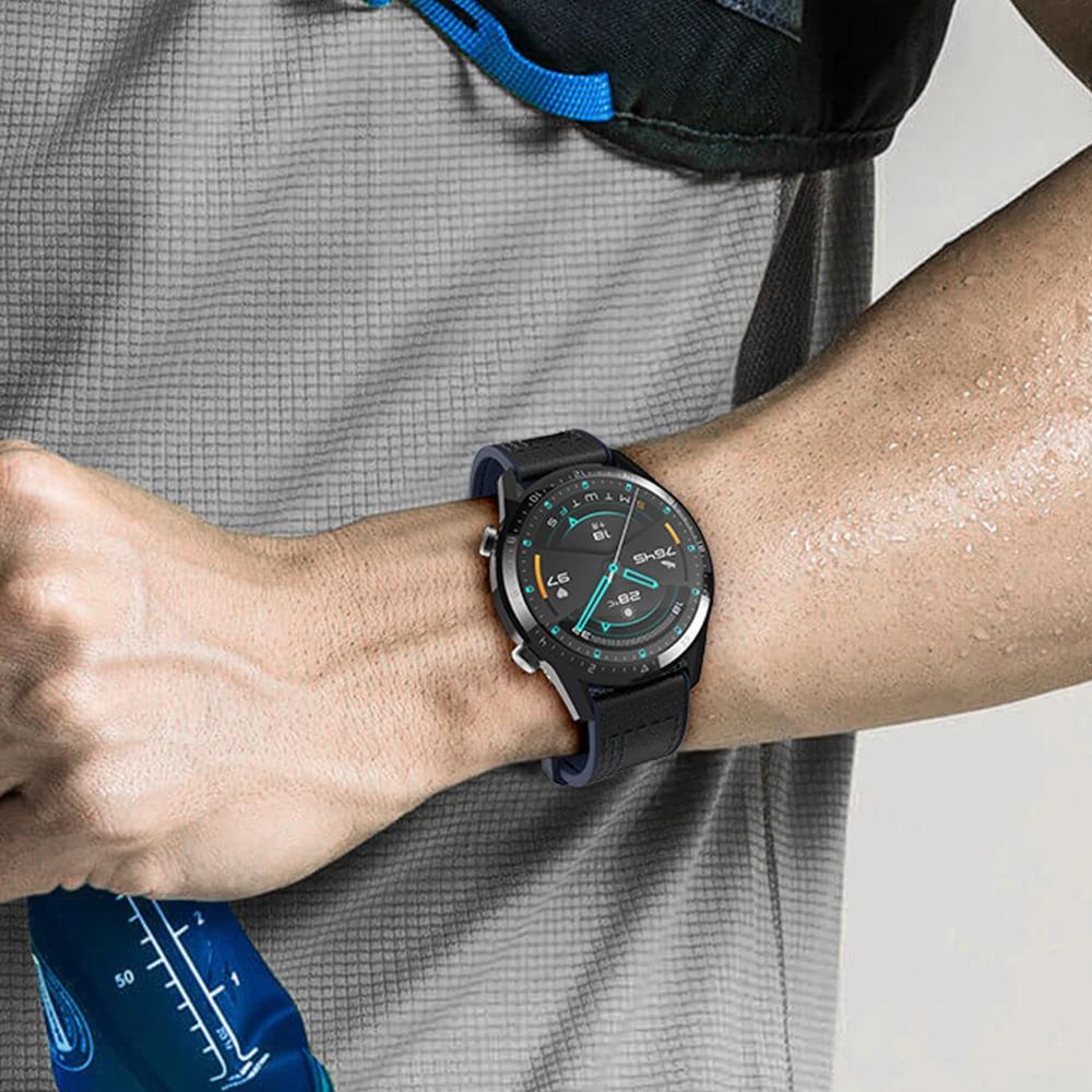 22 мм мягкая кожа с силиконовым ремешком для Samsung Gear S3 Смарт часы универсальный
